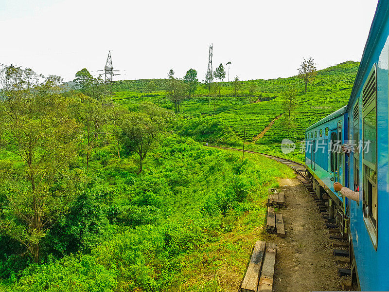 在斯里兰卡的火车旅行通过茶叶种植园Ella, Nuwara Eliya和Kandy